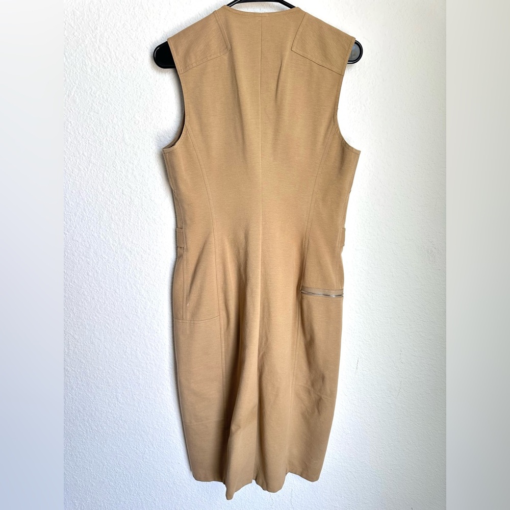 RALPH LAUREN Black Label Beige Sleeveless zip Dress Size 12 NWOT minimalist - Picture 12 of 15